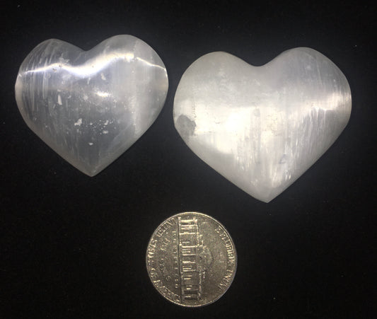 SMALL Selenite Heart (10 count)