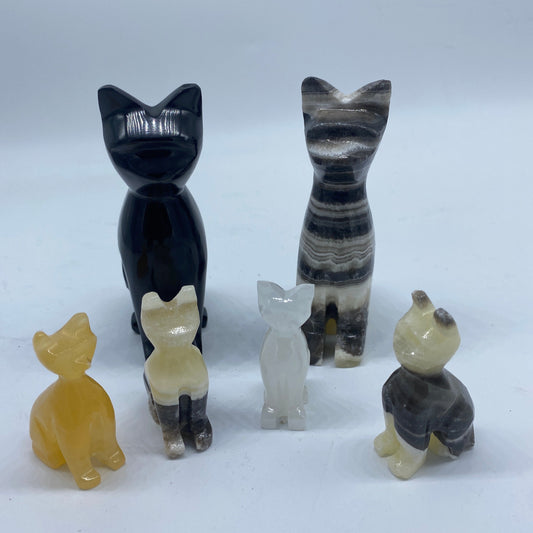 Onyx and Calcite Cats from Mexico